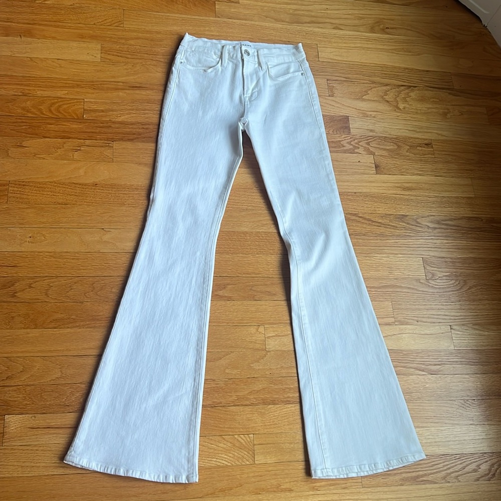 Frame Denim White Flare & Wide Leg Jeans